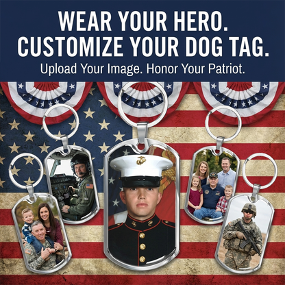 Customizable Dog Tag Keychain with Engraving
