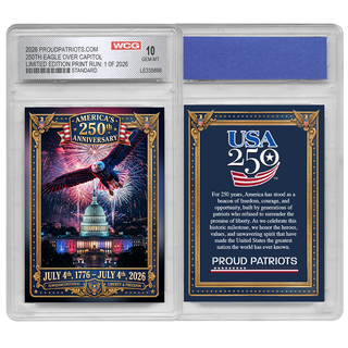 America's 250th Anniversary Eagle Over Capitol Trading Card GEM-MINT 10 - Limited Edition 1 of 2026 — collectible trading card, view 3