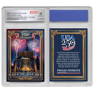 America's 250th Anniversary Liberty Bell Trading Card GEM-MINT 10 - Limited Edition 1 of 2026 — collectible trading card, view 3