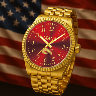Gold & Red MAGA Watch