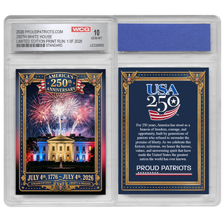 America's 250th Anniversary White House Trading Card GEM-MINT 10 - Limited Edition 1 of 2026 — collectible trading card, view 3