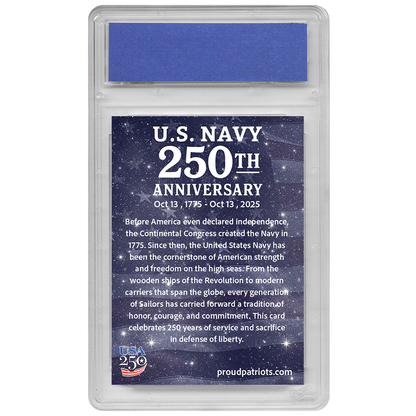 Diamond Dusted | U.S. Navy 250th Anniversary Trading Card | Individually Numbered - Only 100 Available