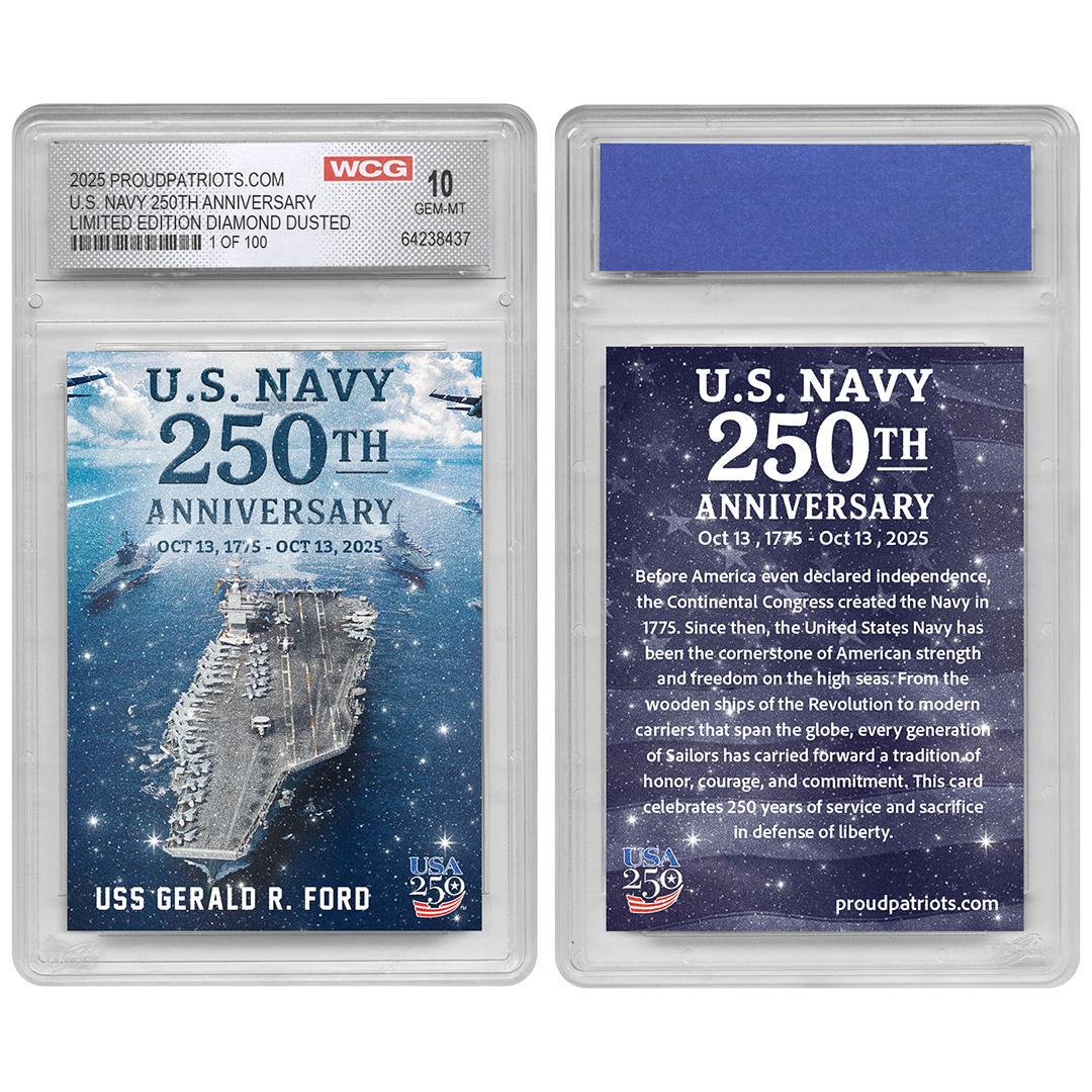 Diamond Dusted | U.S. Navy 250th Anniversary Trading Card | Individually Numbered - Only 100 Available