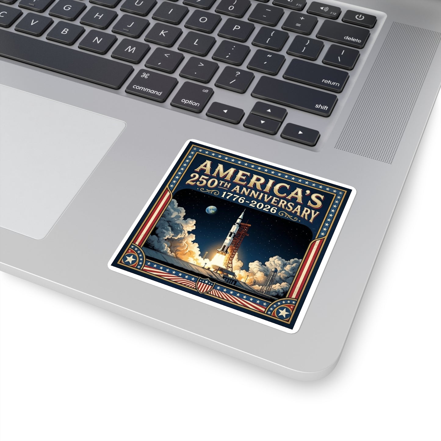 Saturn V Rocket Launch - America 250th Anniversary Square Sticker