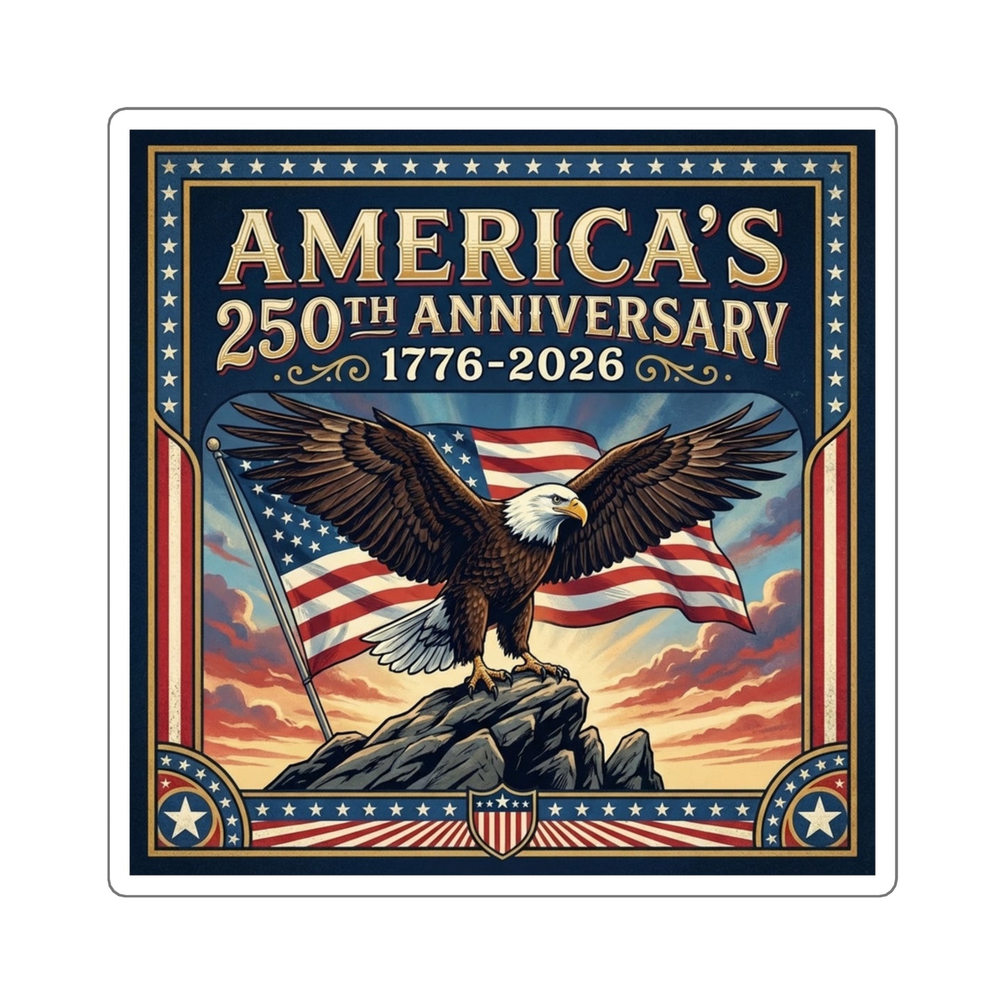 All 18 America 250th Anniversary Stickers (Save 25%)