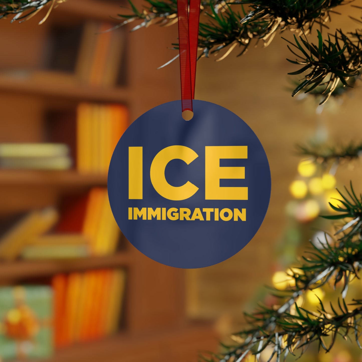 ICE Immigration Christmas Tree Ornament