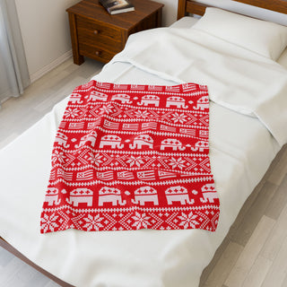 Republican Christmas Pattern Plush Blanket