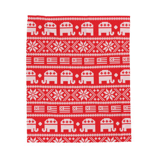 Republican Christmas Pattern Plush Blanket