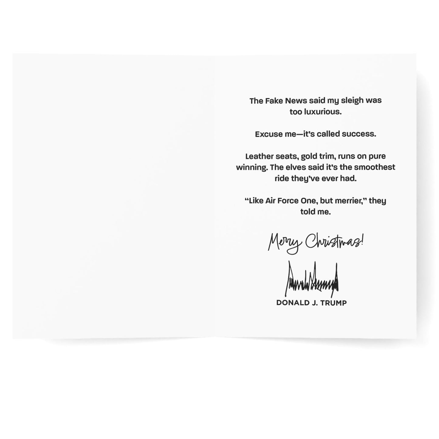 Merry Christmas From Santa Trump Riding His Sleigh - Trump Christmas Card