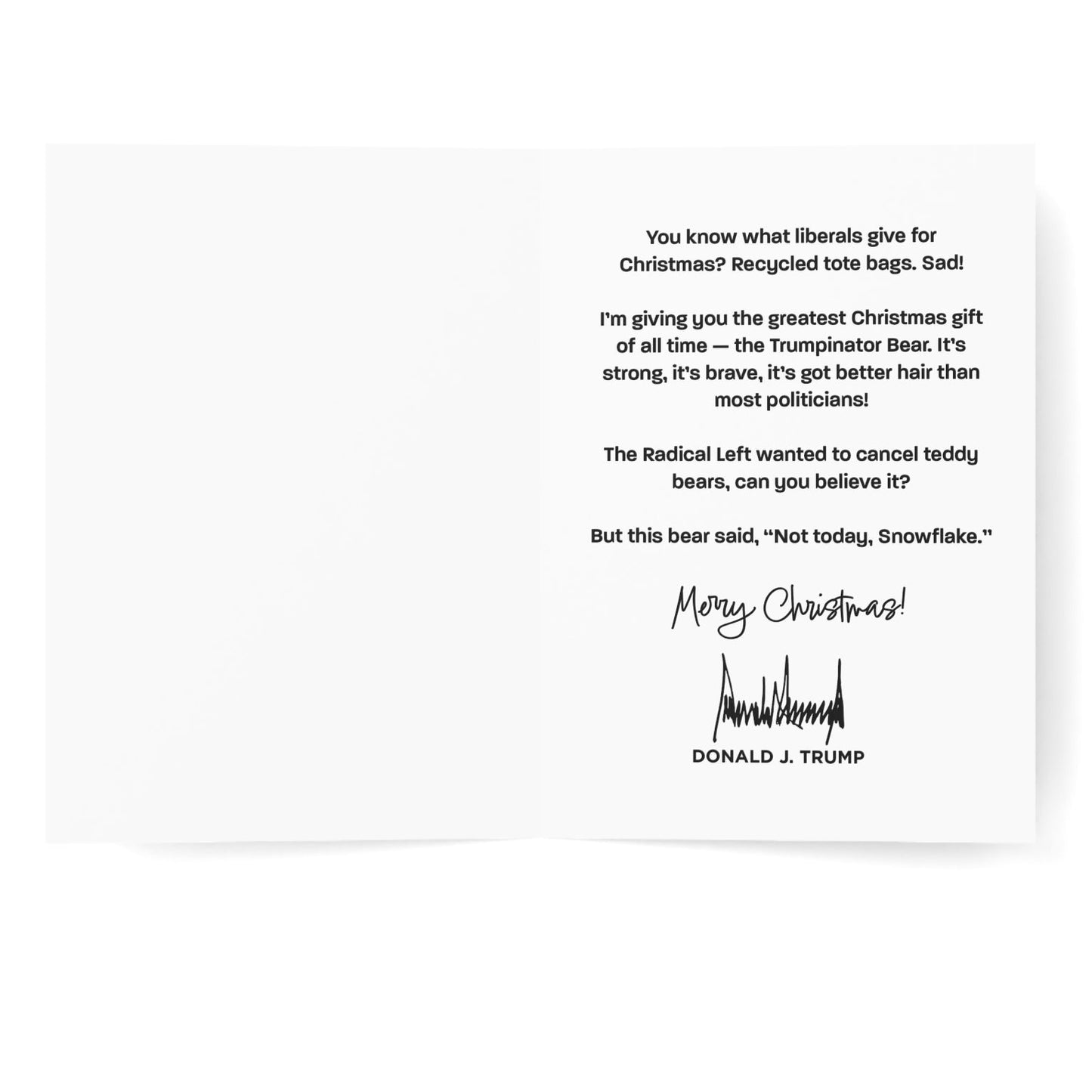 Trumpinator Teddy Bear + Matching Christmas Card (Gift Bundle)