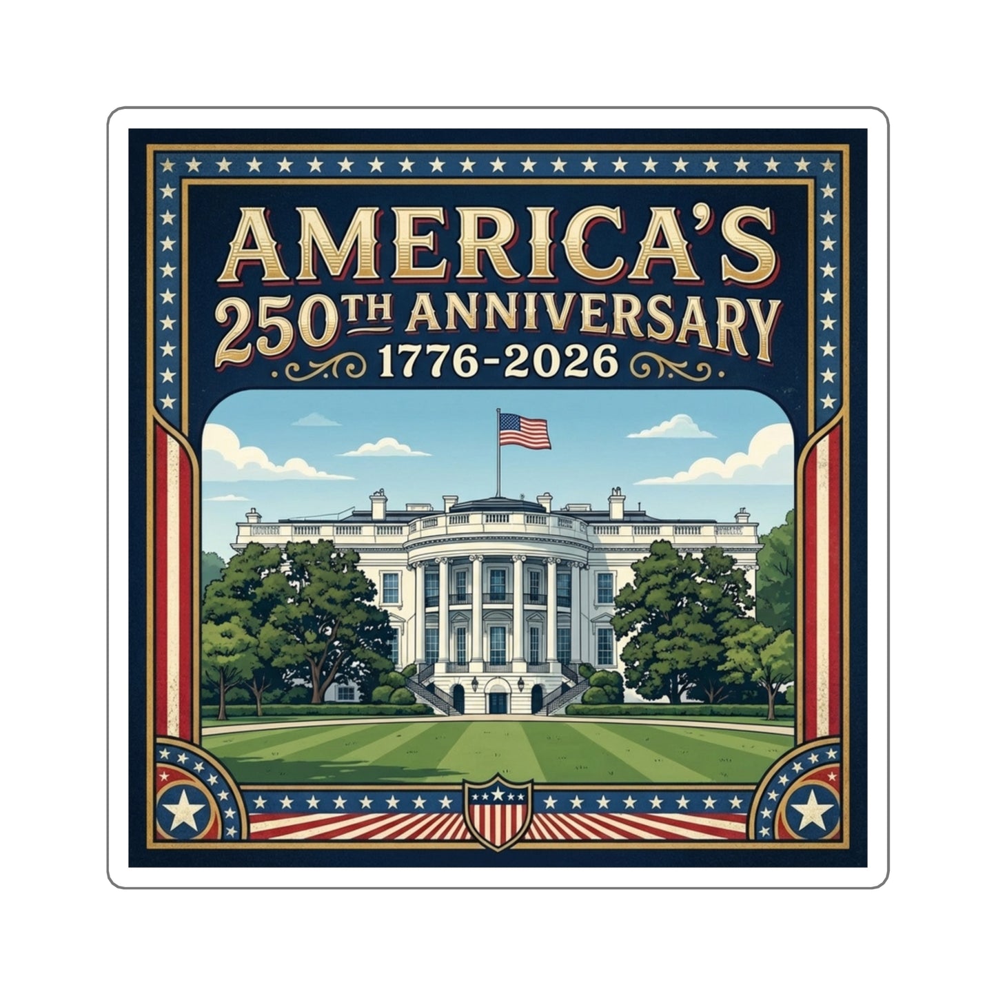 All 18 America 250th Anniversary Stickers (Save 25%)