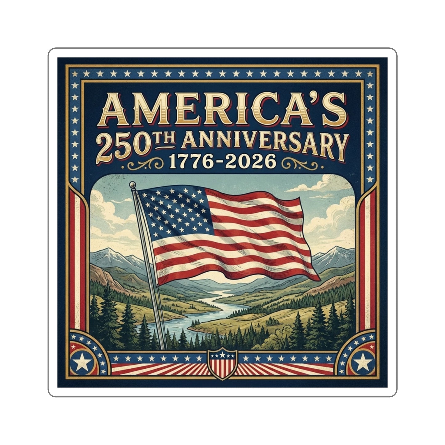 All 18 America 250th Anniversary Stickers (Save 25%)