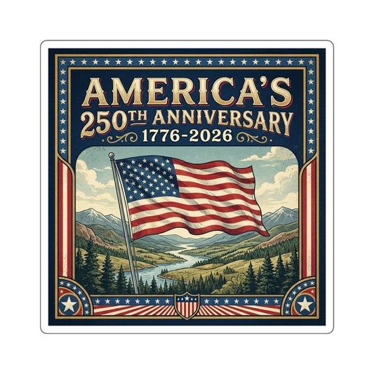 Waving American Flag - America 250th Anniversary Square Sticker