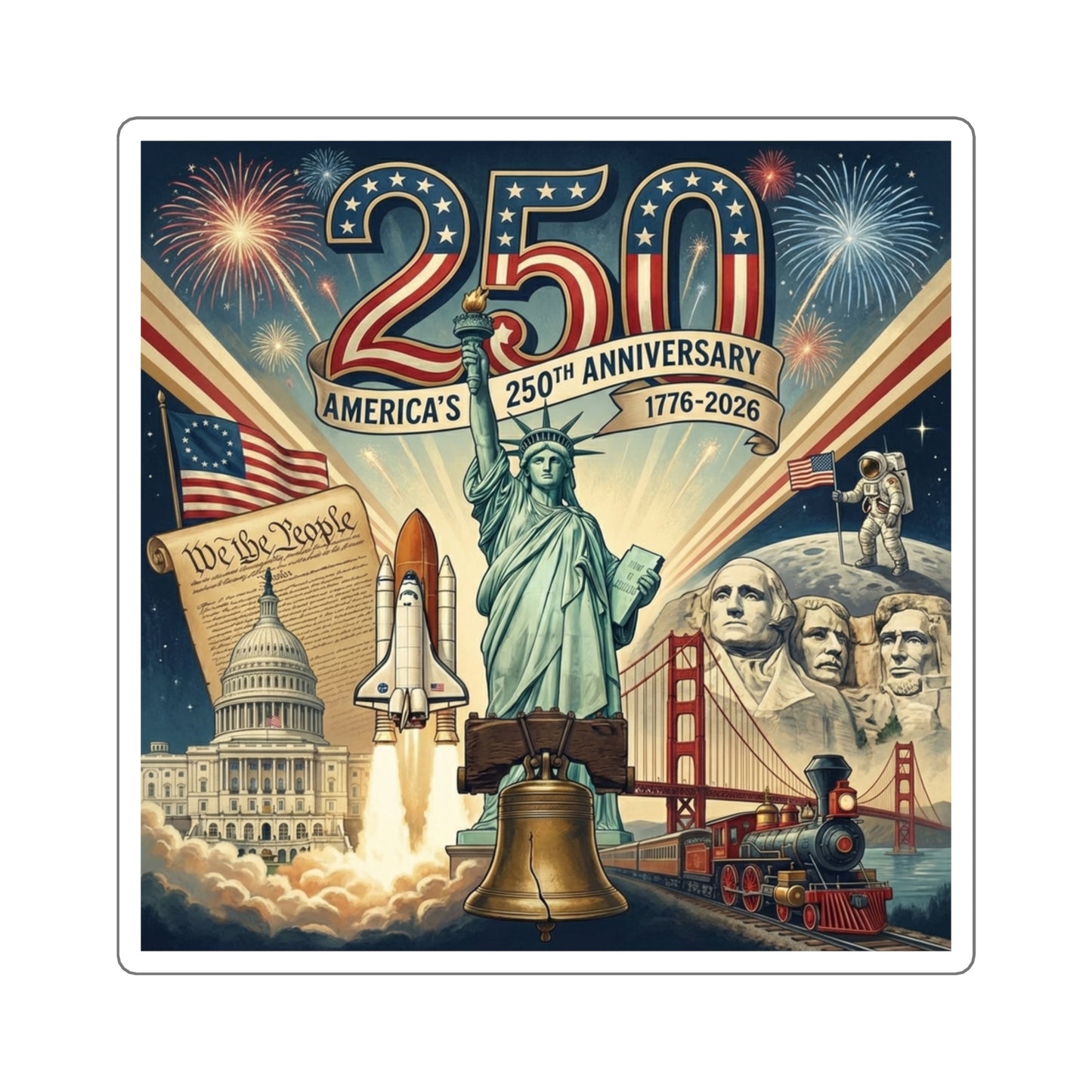 All 18 America 250th Anniversary Stickers (Save 25%)