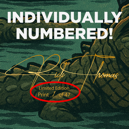 Alligator Alcatraz Limited Edition Canvas (16"x24") - Signed & Individually Numbered