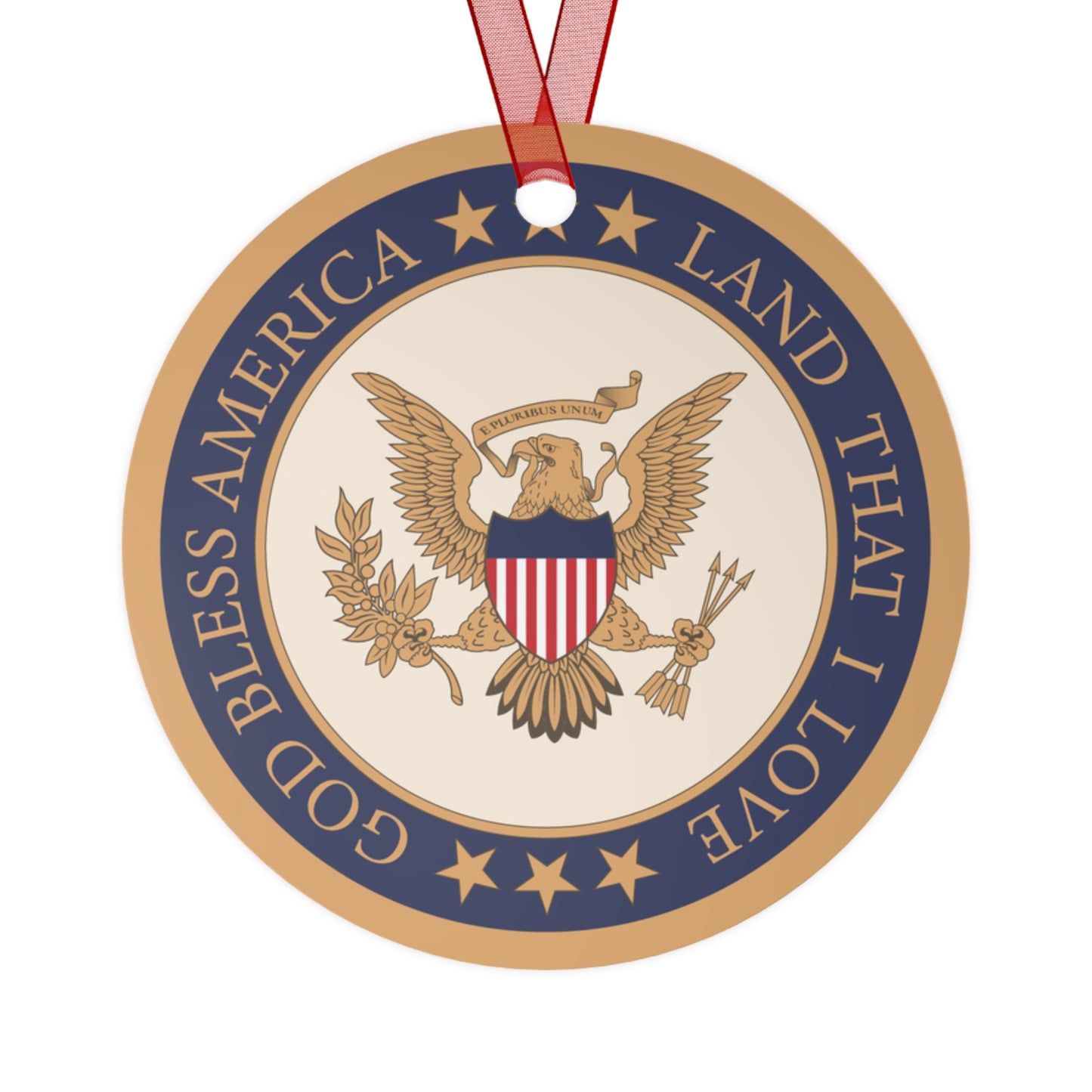 God Bless America Christmas Tree Ornament