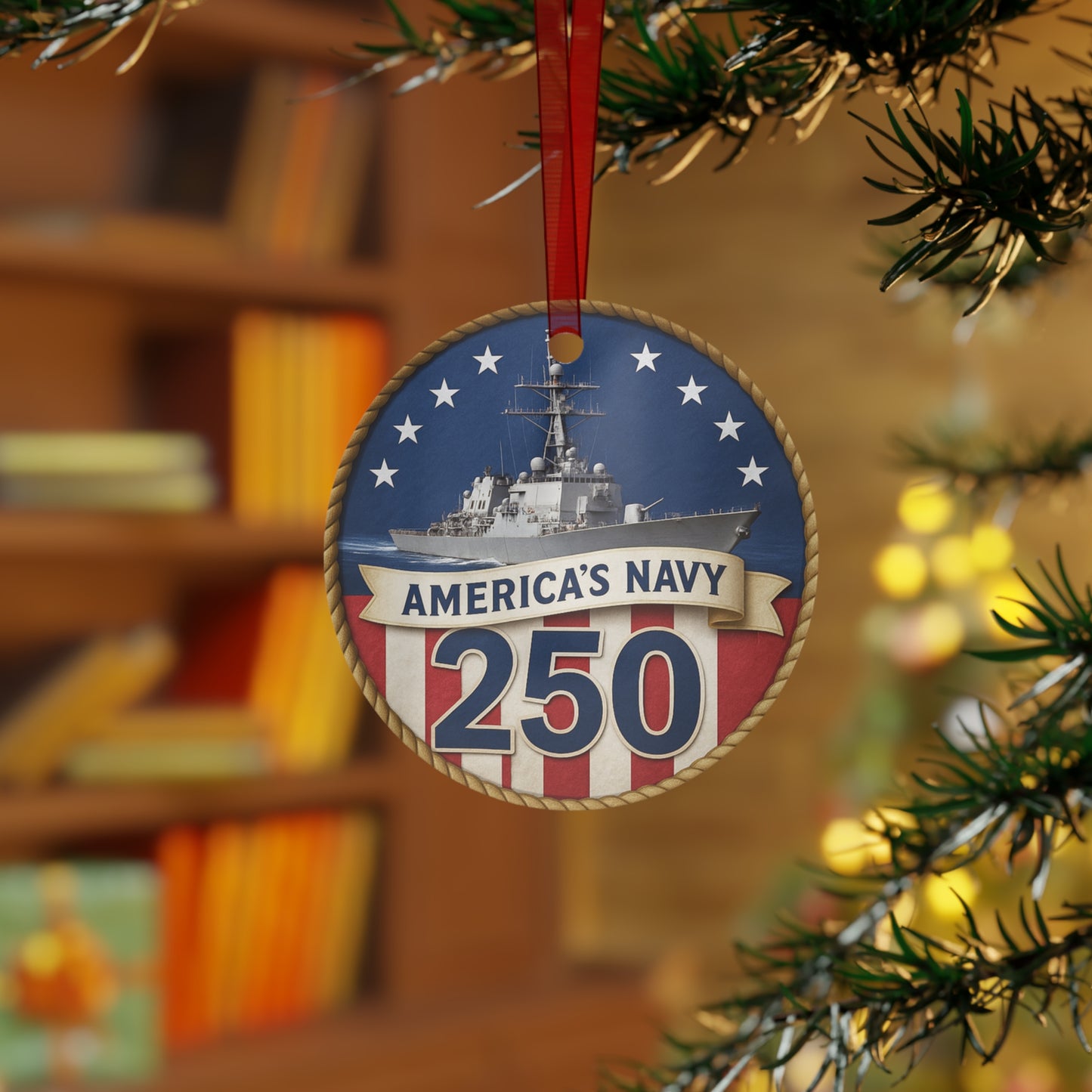 Navy 250th Anniversary Christmas Tree Ornament