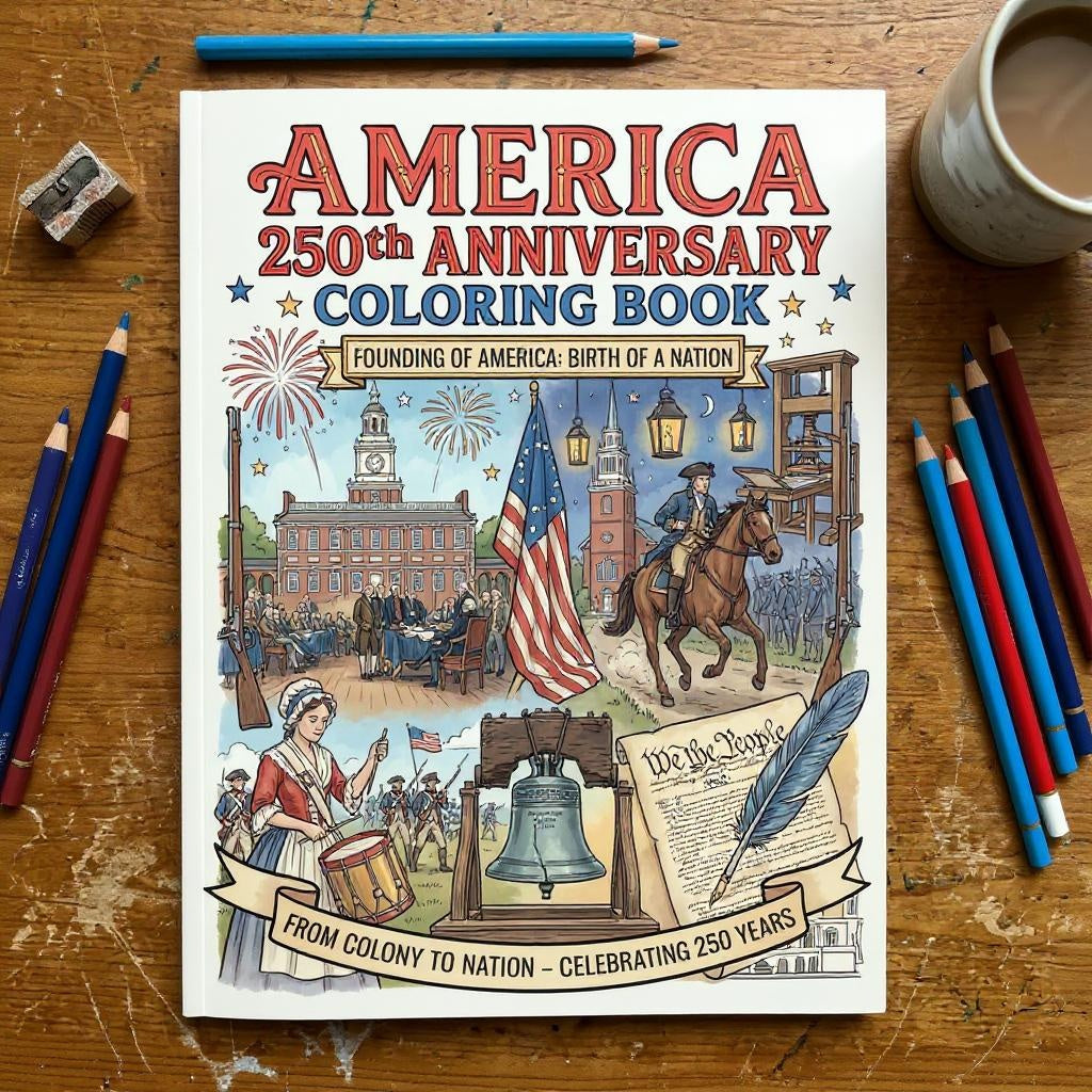 Collect All 6 America 250 Coloring Books (Save 20%)