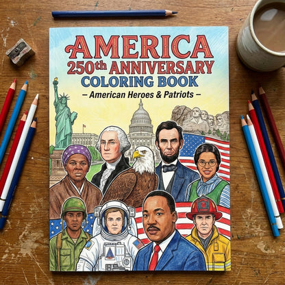 America 250th Anniversary Coloring Book - American Heroes & Patriots
