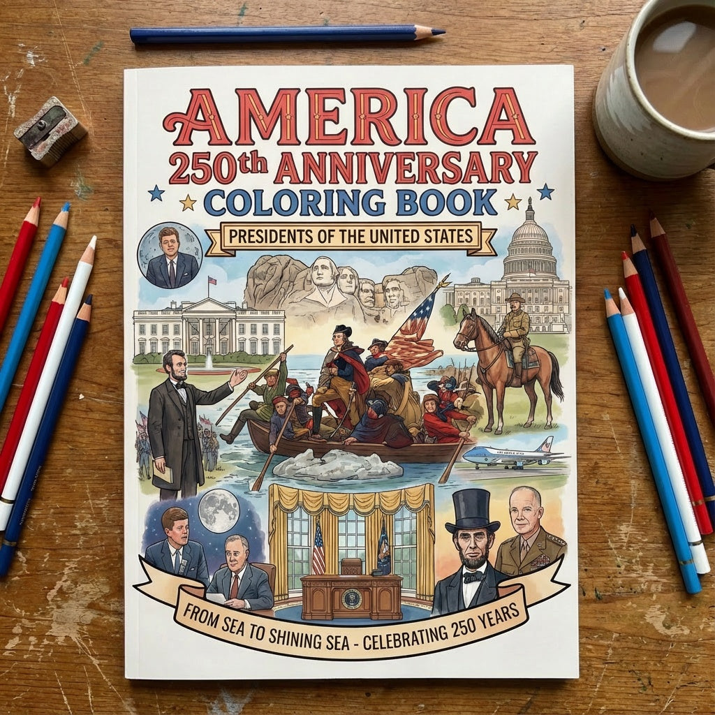 America 250th Anniversary Coloring Book - Presidents of the United States