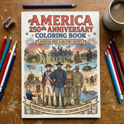 Collect All 6 America 250 Coloring Books (Save 20%)