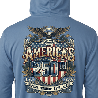 America's 250th Anniversary Solar Sun Shirt with Hood — graphic t-shirt, view 3