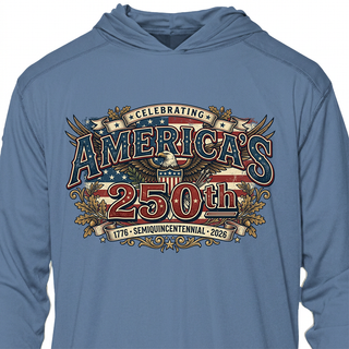 America's 250th Anniversary Solar Sun Shirt with Hood — graphic t-shirt, view 4