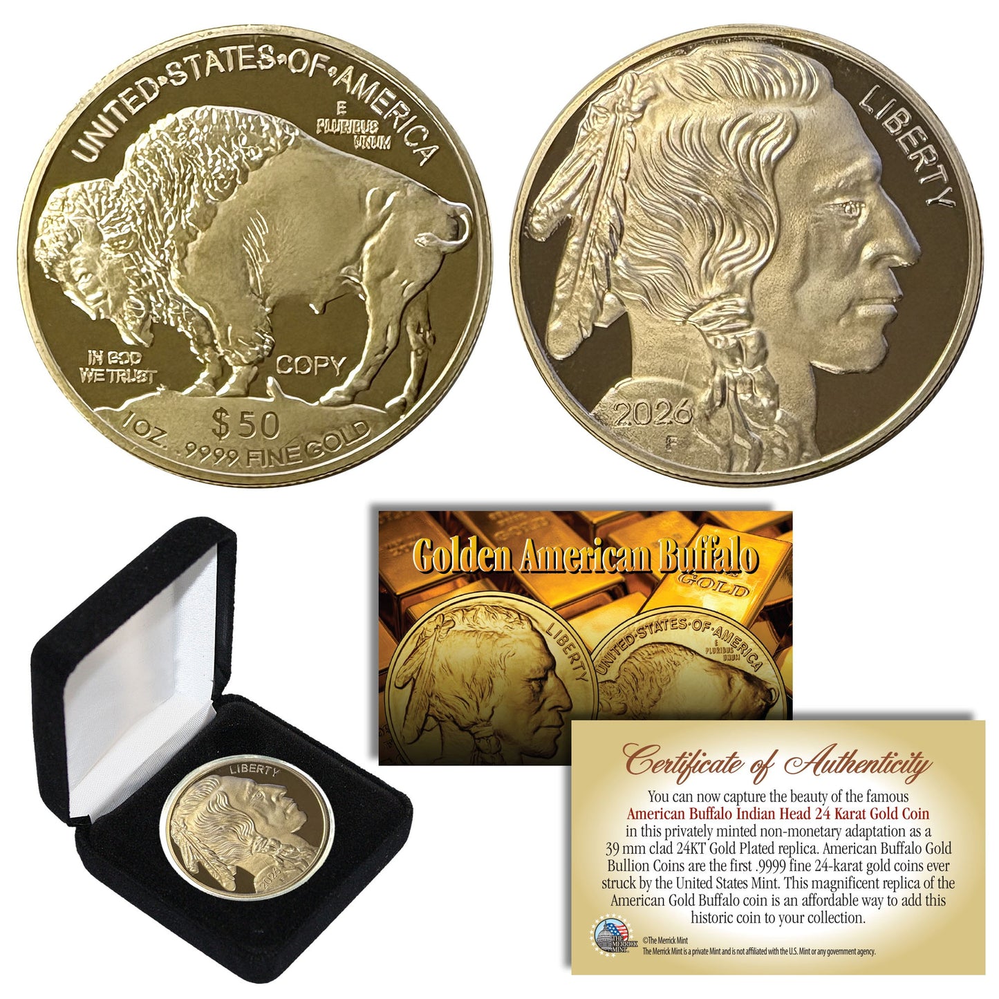 2026 Golden American Buffalo Tribute Coin (Boxed)