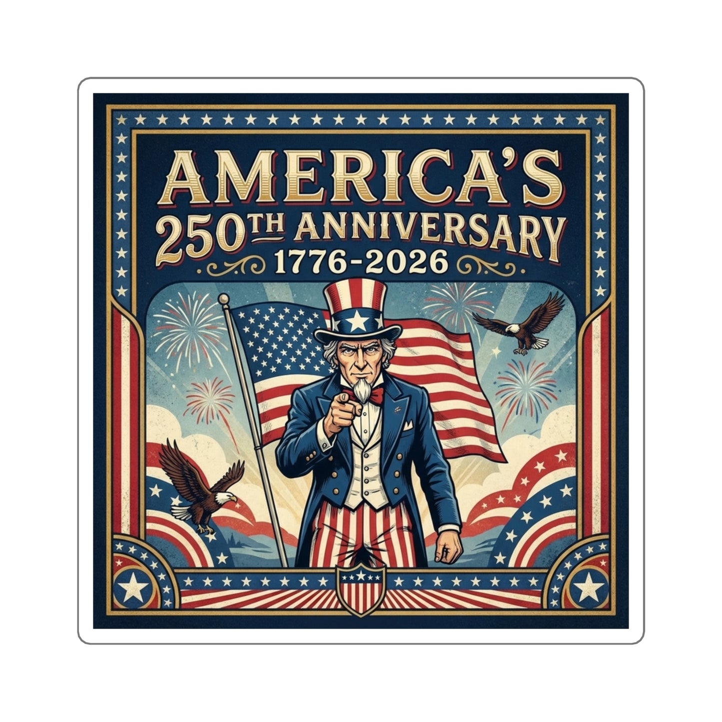 All 18 America 250th Anniversary Stickers (Save 25%)
