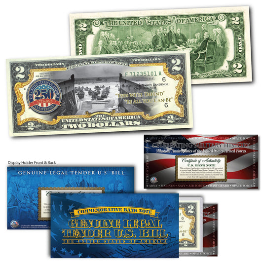 250th Anniversary U.S. Army - Genuine Legal Tender U.S. $2 Bill