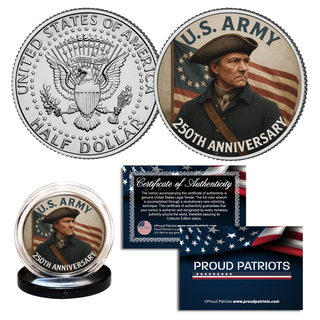 1775 - U.S Army 250th Anniversary - Genuine Legal Tender JFK Half Dollar