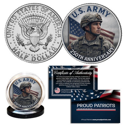 2025 - U.S Army 250th Anniversary - Genuine Legal Tender JFK Half Dollar