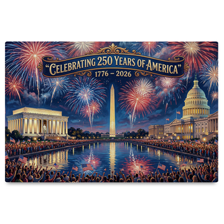 America's 250th Anniversary Fireworks Over DC Canvas (24"x 16")