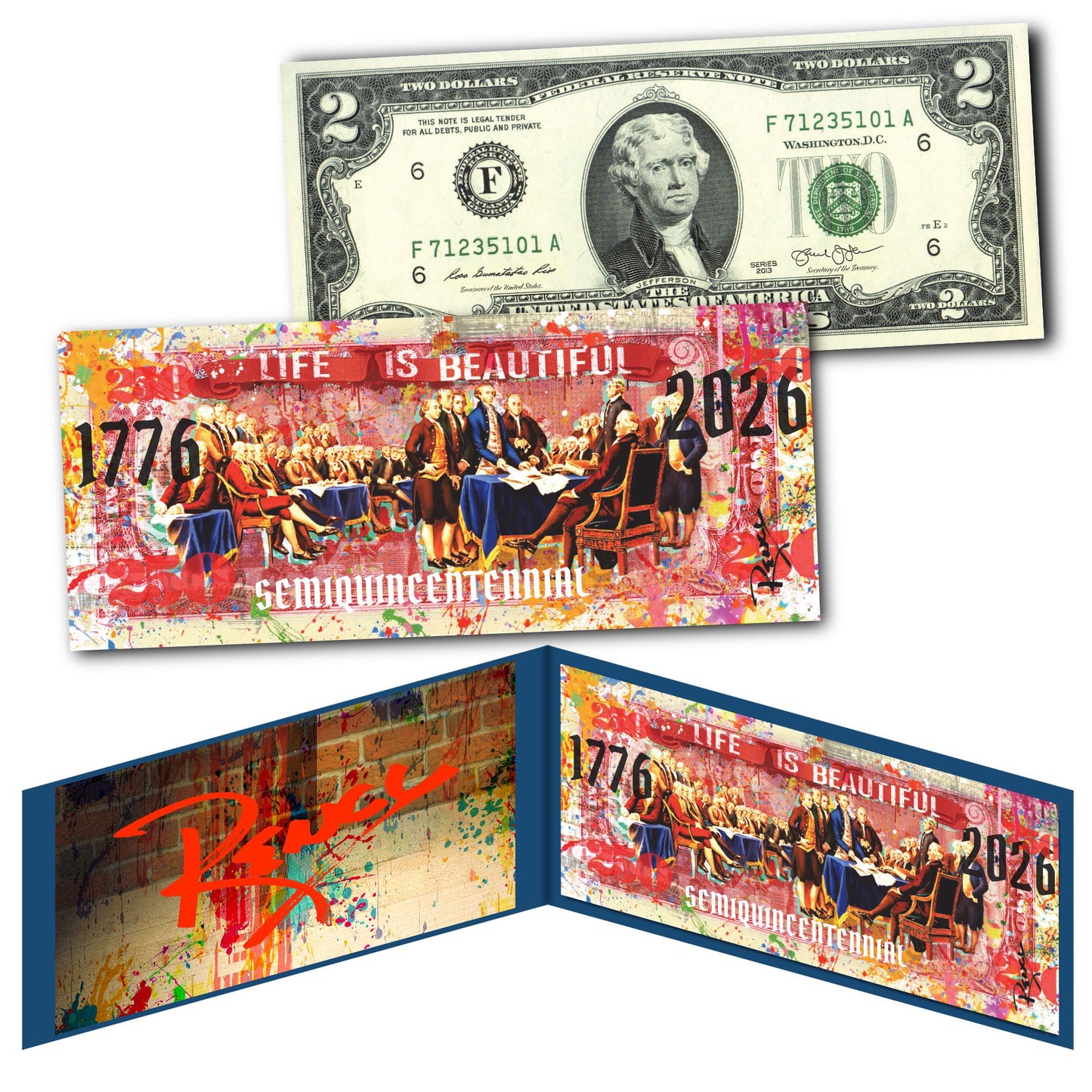 America's 250th Anniversary Collectible $2 Bills - Set of 8