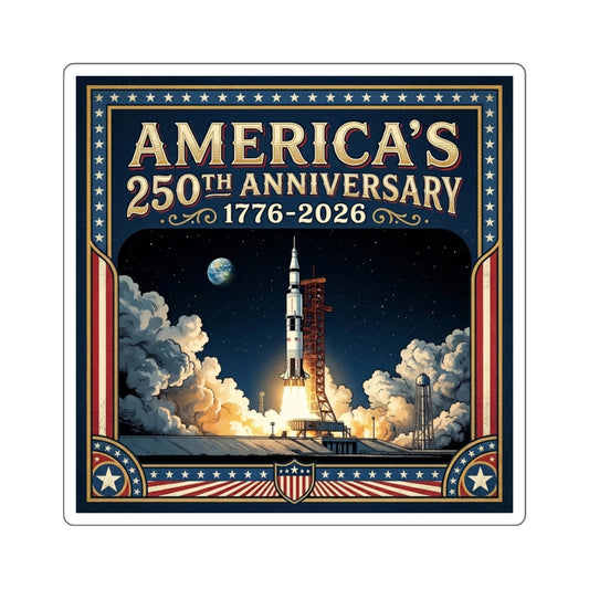 Saturn V Rocket Launch - America 250th Anniversary Square Sticker