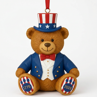 America's 250th Anniversary Teddy Bear Ornament (Pre-Order Expected To Ship in November) — collectible plush figure from Proud Patriots