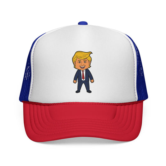 Happy Trump - Red, White and Blue Trucker Hat