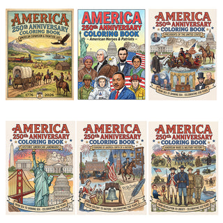 Collect All 6 America 250th Anniversary Coloring Books (Save 20%)