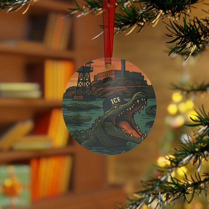 Alligator Alcatraz Christmas Tree Ornament