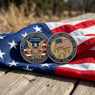 America's 250th Anniversary Veterans Commemorative Challenge Coin (Pre-Order Expected To Ship In July)
