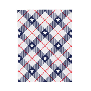 Red White Blue Plaid Pattern Plush Blanket