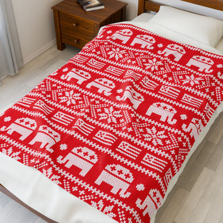 Republican Christmas Pattern Plush Blanket