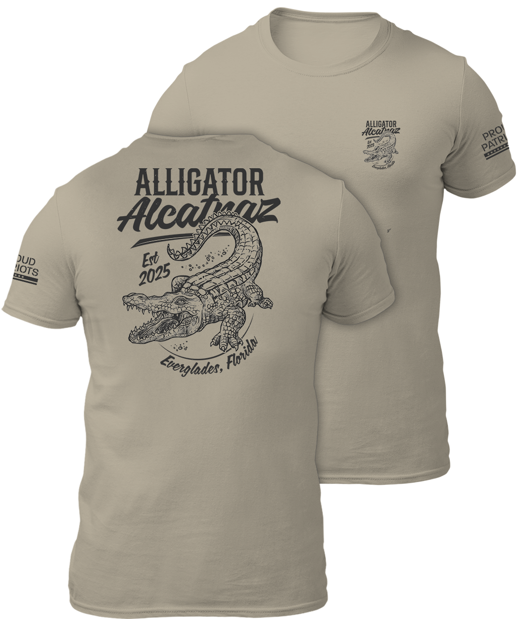 Alligator Alcatraz Est. 2025 Sand 2-Sided Shirt