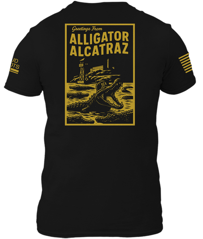 Greetings From Alligator Alcatraz Gold 2-Sided Shirt