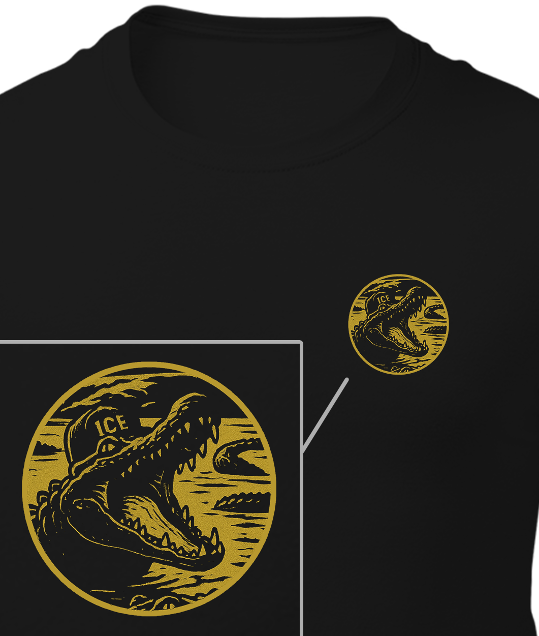 Greetings From Alligator Alcatraz Gold 2-Sided Shirt