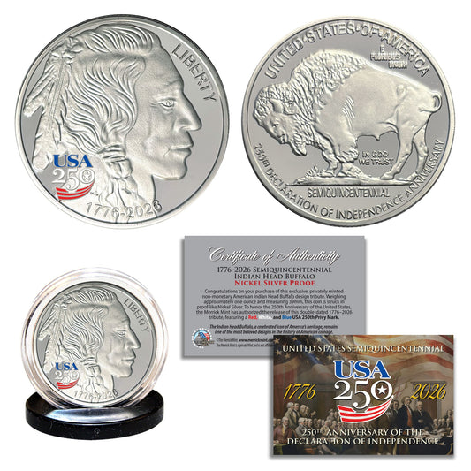 America's 250th Anniversary Buffalo Indian Nickel Silver Proof Coin
