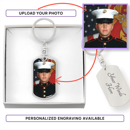 Customizable Dog Tag Keychain with Engraving