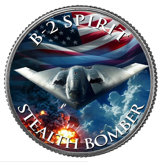 B-2 Spirit Stealth Bomber - Genuine Legal Tender JFK Half Dollar
