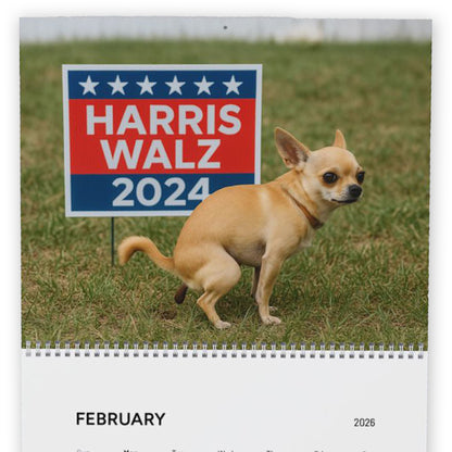 Pooping Dogs Owning Liberals 2026 Calendar - Funny Calendar & White Elephant Gag Gift Calendar