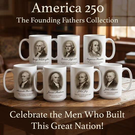 America 250th Founding Fathers All 7 Coffee Mugs (11oz) - Save 20%